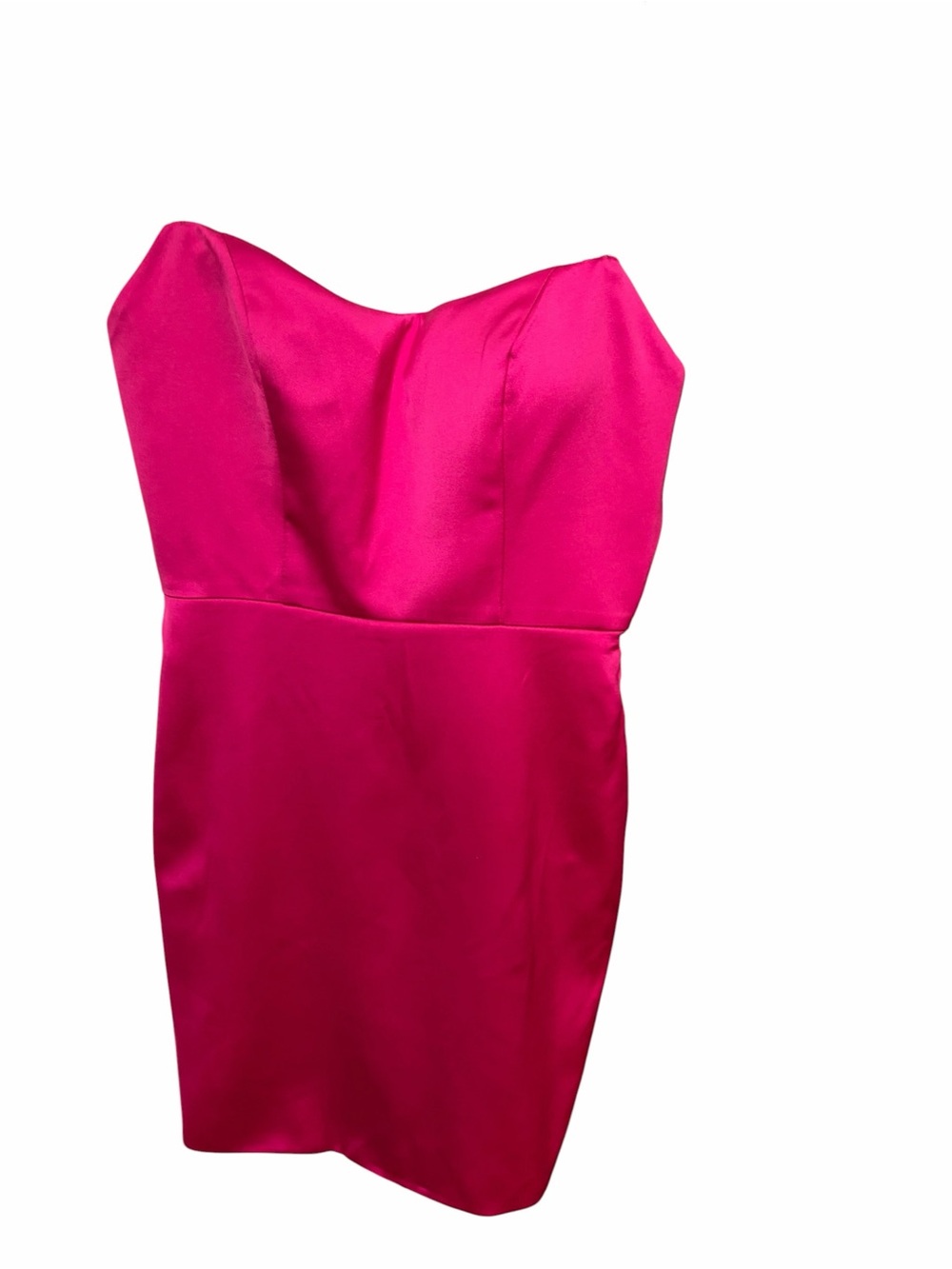 Mac Duggal Fuchsia Strapless Satin Mini Dress